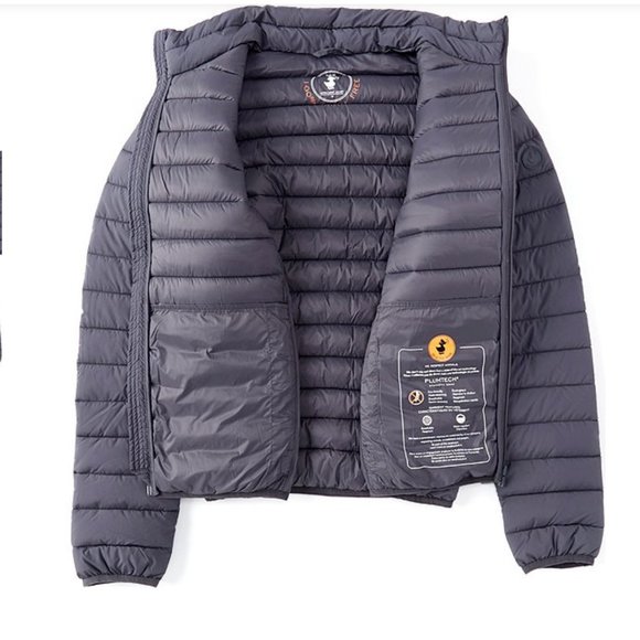 NWT Save the Duck Lewis Long-Sleeve Matte-Finish Puffer Jacket - Ebony Gray - Picture 6 of 7